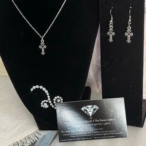 Old Fashioned Charm - Cross Necklace & Earrings